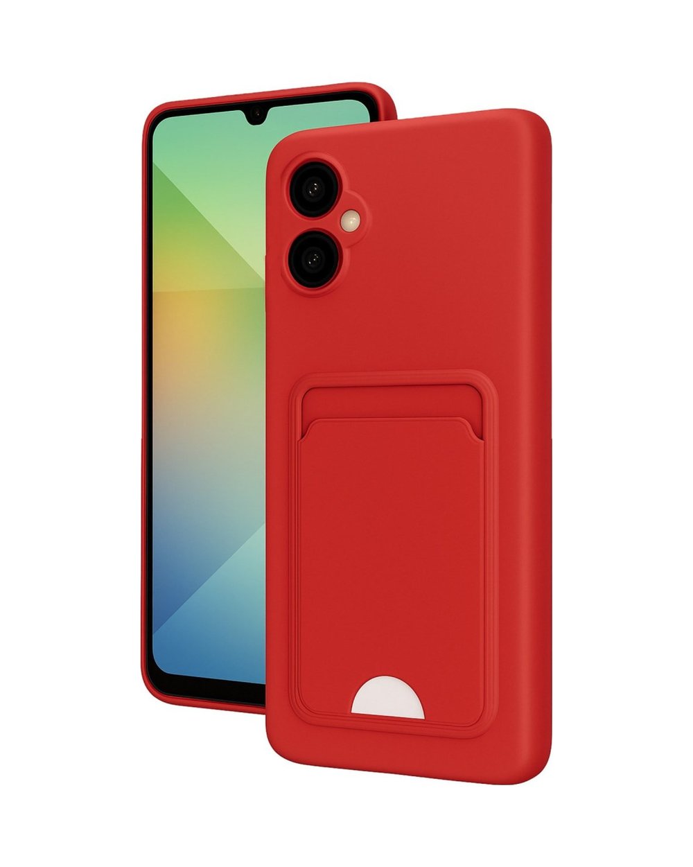 Samsung Galaxy Uyumlu   A06 Kılıf Kelvin Kartvizitli Silikon - Kırmızı Belirtilmemiş
