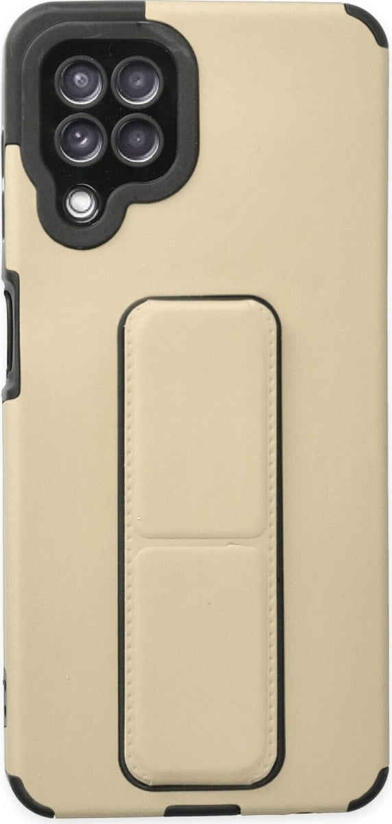 Samsung Galaxy Uyumlu,   A22 Kılıf Mega Standlı Silikon - Gold Belirtilmemiş