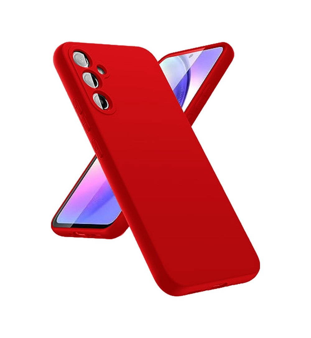 Samsung Galaxy Uyumlu   A24 4g Kılıf First Silikon - Kırmızı Belirtilmemiş