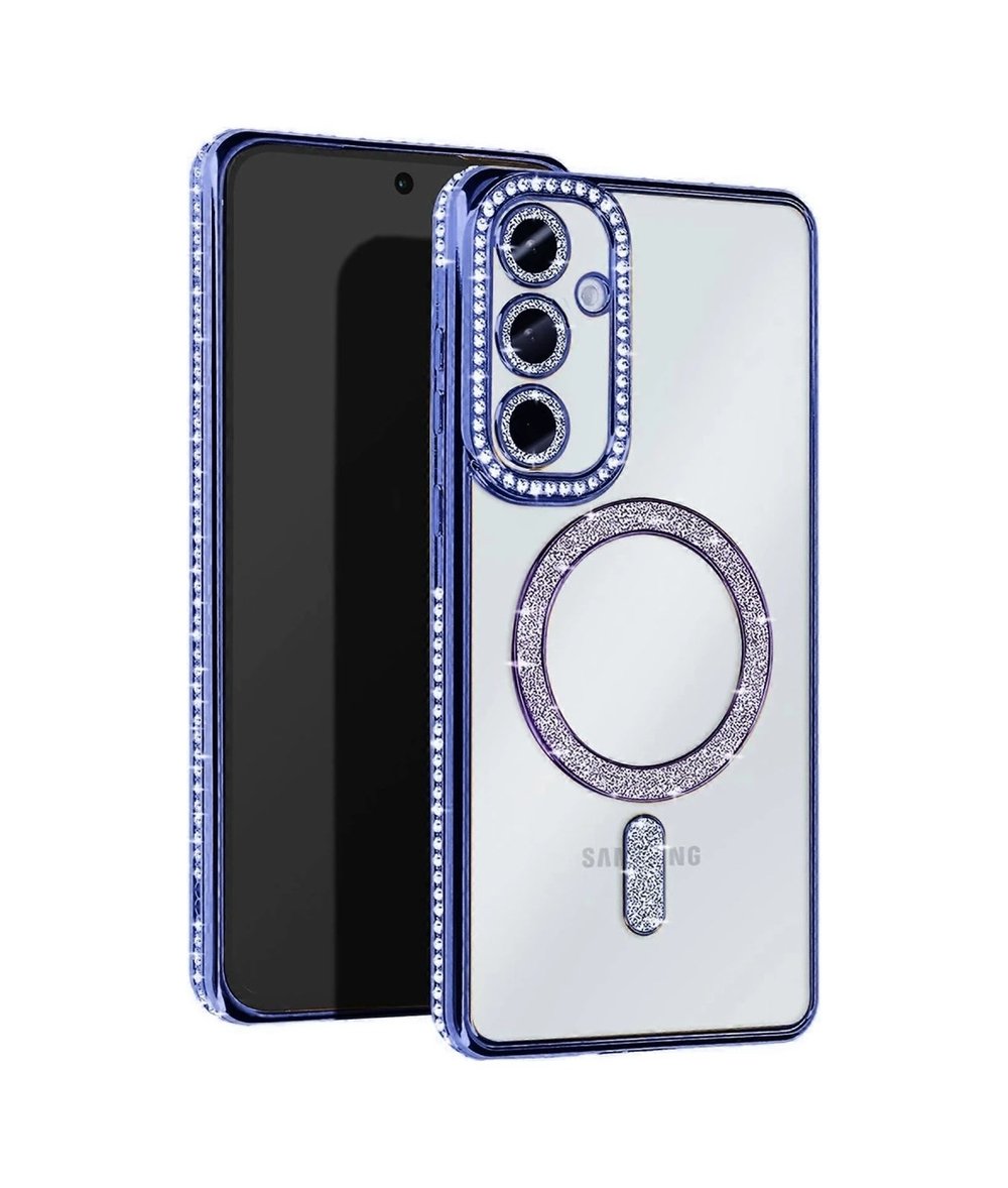 Samsung Galaxy Uyumlu   A35 5g Joke Simli Magneticsafe Kılıf - Mavi Belirtilmemiş