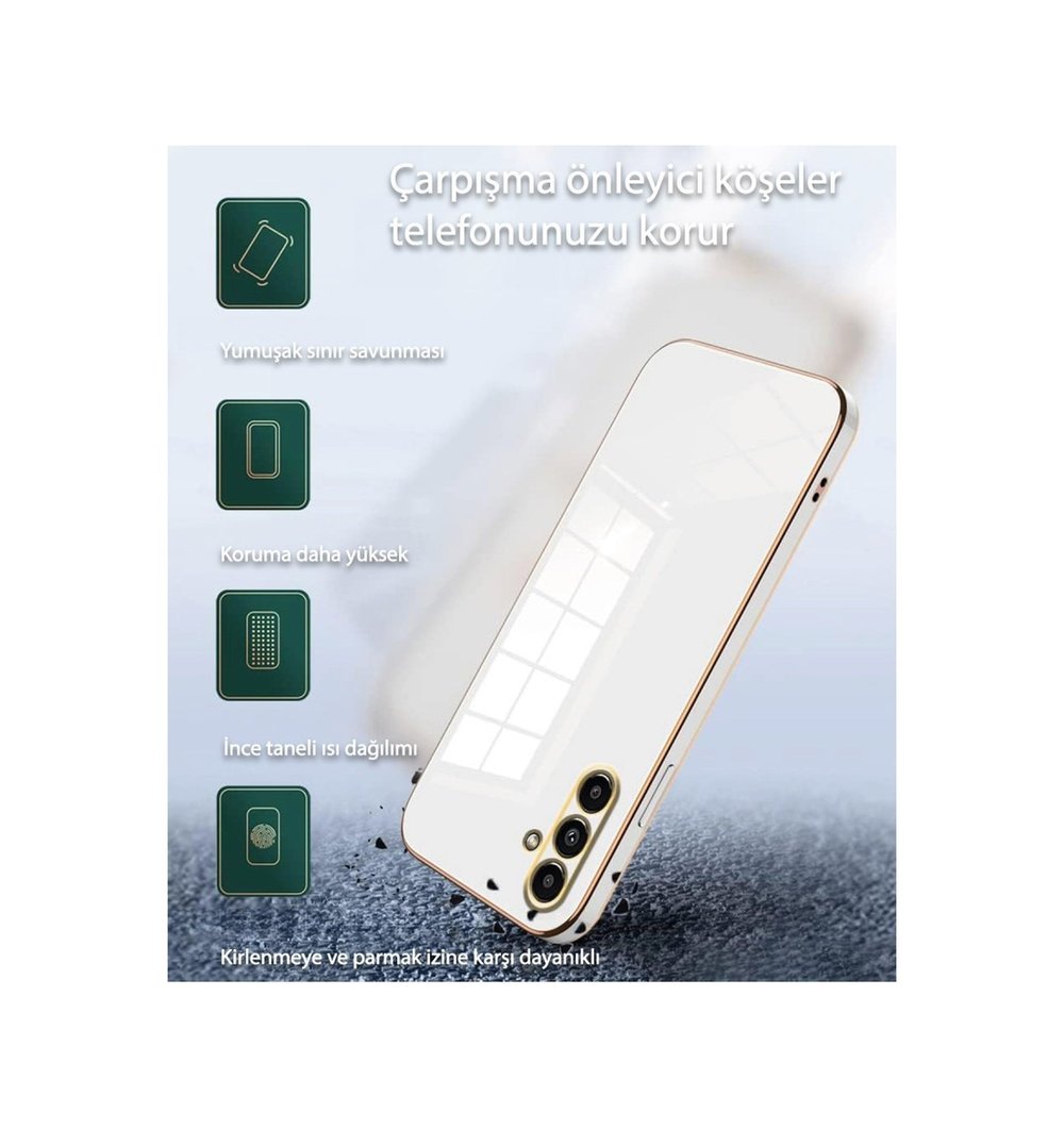 Samsung Galaxy Uyumlu   M15 Kılıf Volet Silikon - Beyaz Belirtilmemiş