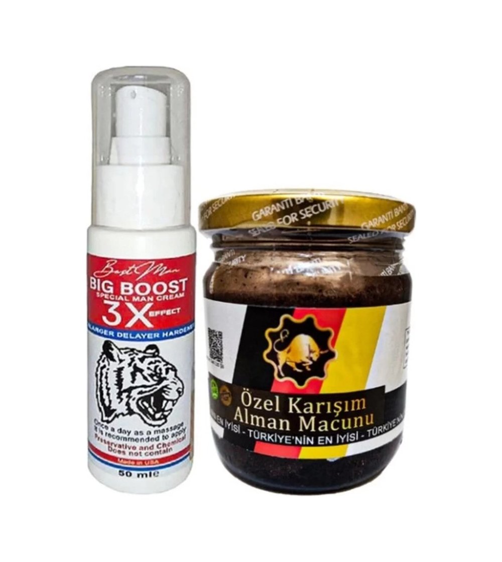 Süper Bigboost 50 Ml Erkekler Için 3xeffect Krem + Yanında 1 Kavanoz 240gr German Macun Takım
