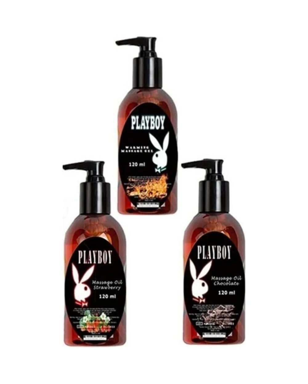 Süper Playboy 3 Adet Playboy Çilek Aromalı Kokulu Ve Isıtıcılı Lı Vücut Masaj Yağı