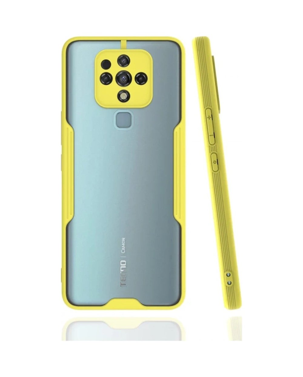 Tecno Camon 16 Kılıf Platin Silikon - Sarı 0.2M-Çok Renkli