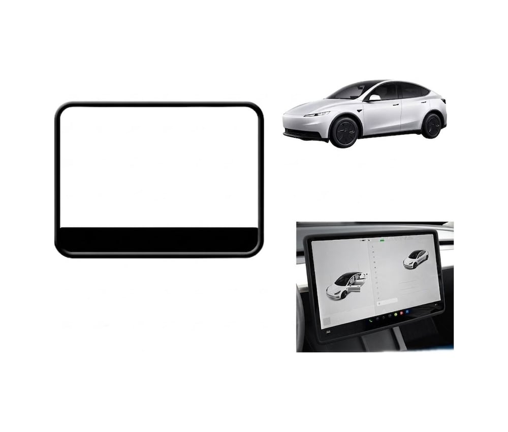Tesla Model Y Standart Ve Juniper Uyumlu Multimedya Ön Ekran Kenar Koruyucu Silikon Çerçeve Trim 1 Adet Siyah Cn