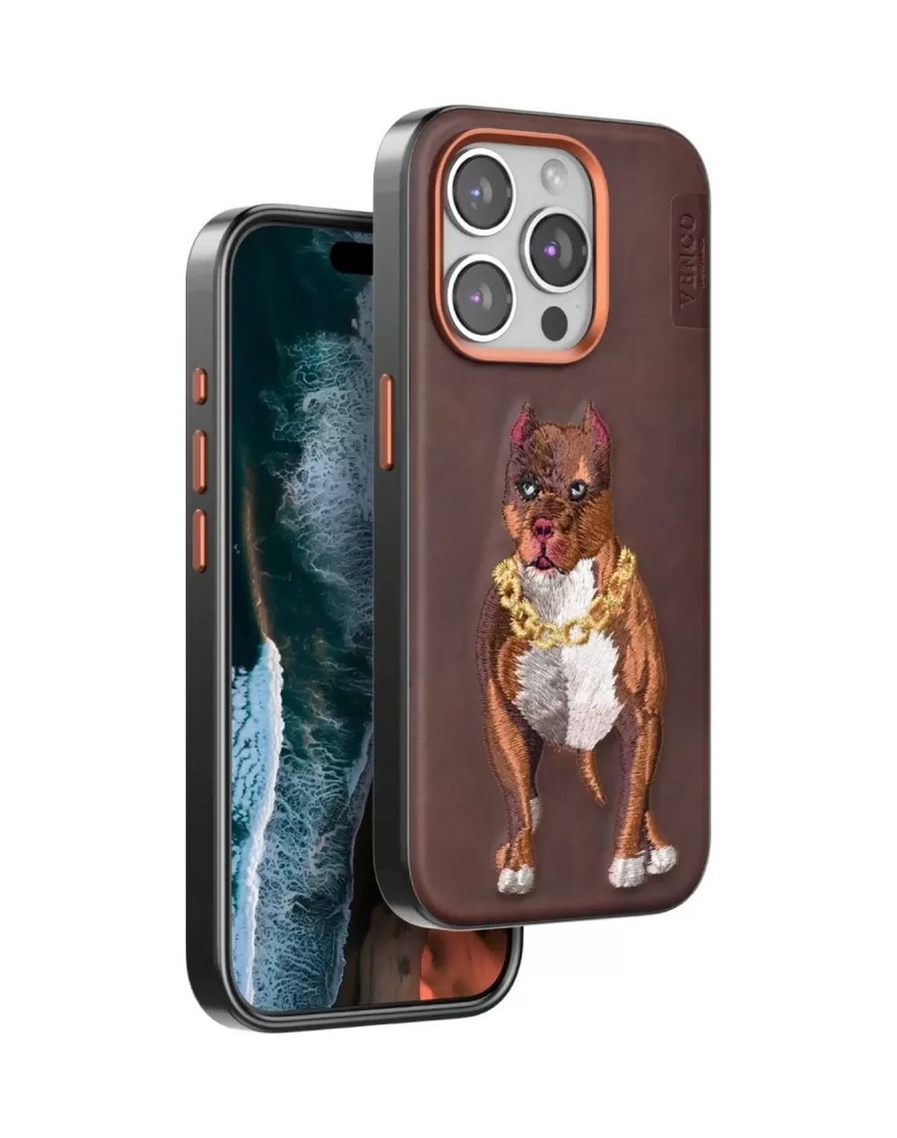 Venco Apple Uyumlu iPhone 14 Pro Max Uyumlu Perma Desenli Kapak - Kahverengi Belirtilmemiş