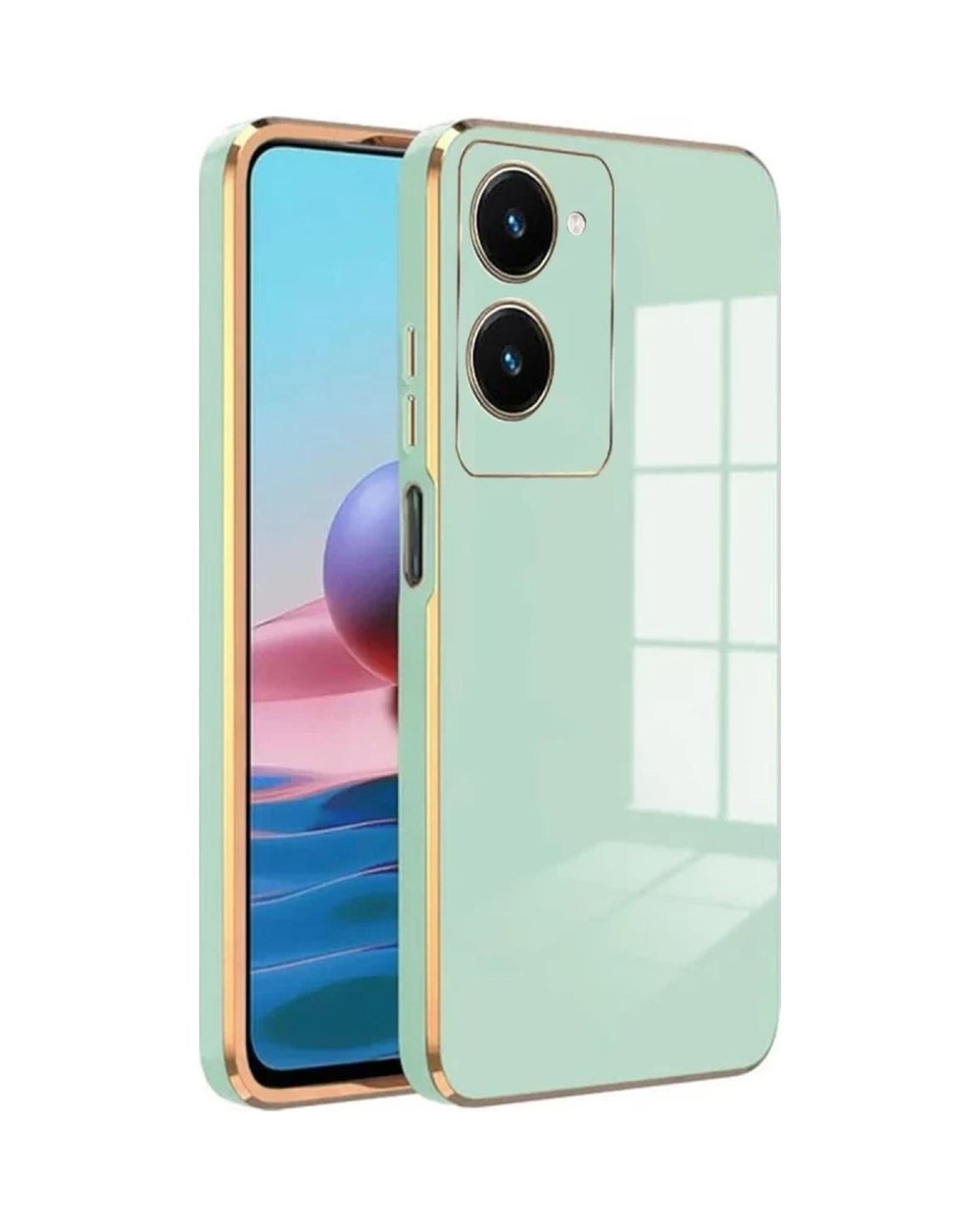Vivo Y18 Uyumlu Kılıf Volet Silikon - Açık Yeşil Belirtilmemiş