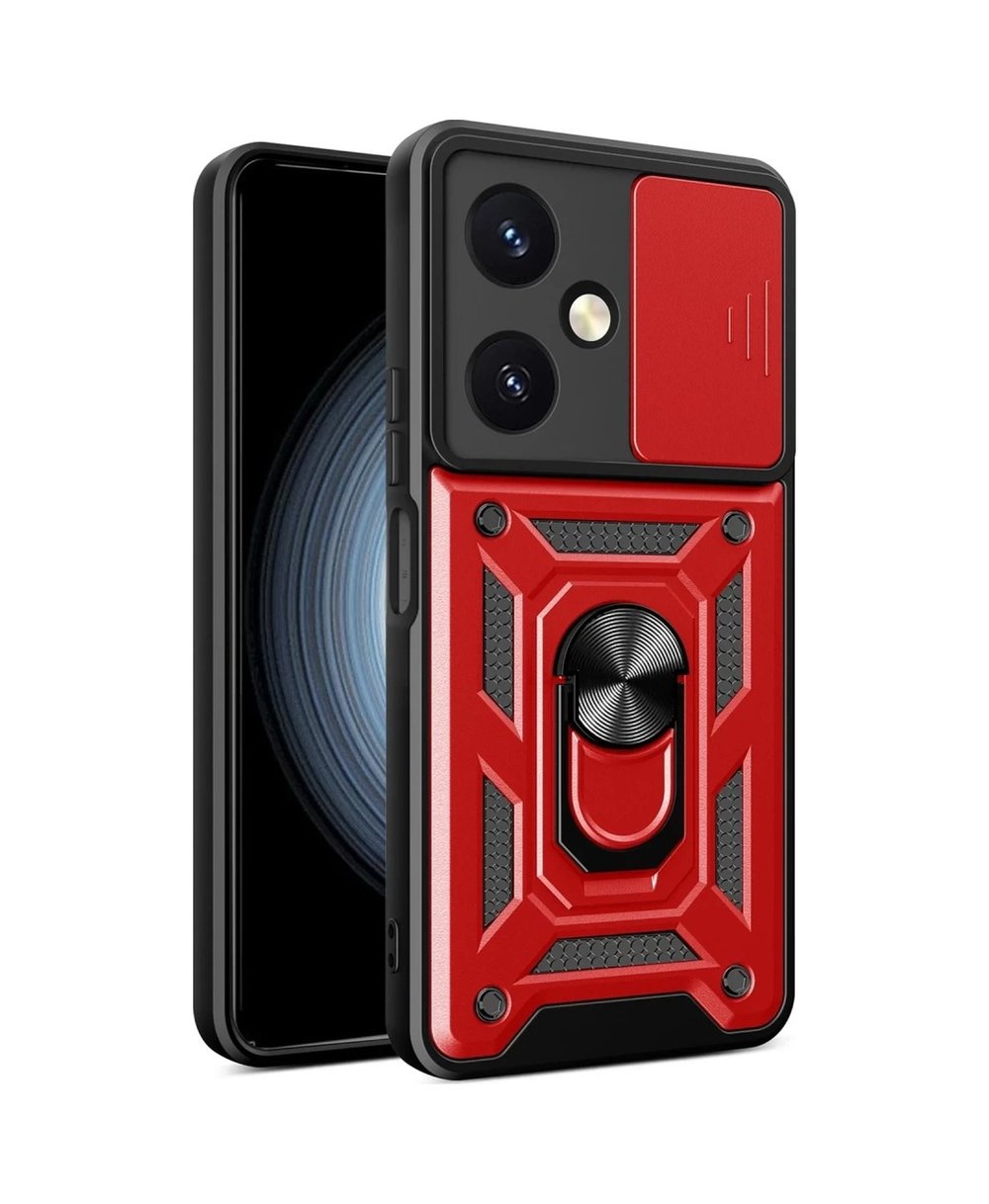 Vivo Y27 Uyumlu Kılıf Pars Lens Yüzüklü Silikon - Kırmızı Belirtilmemiş