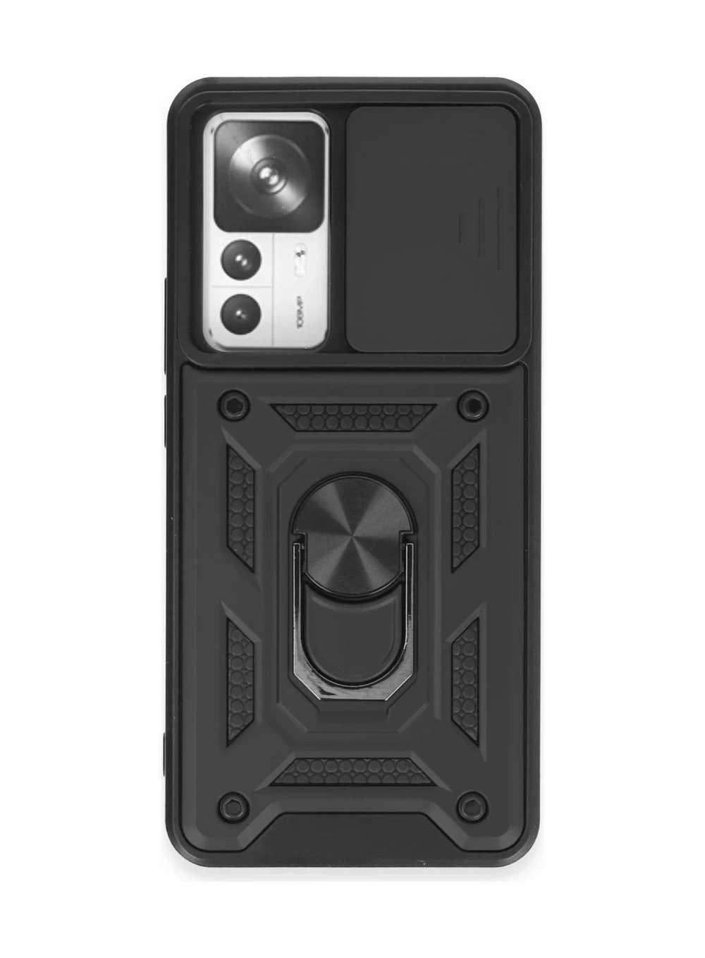Xiaomi Mi 12t Pro Uyumlu Kılıf Pars Lens Yüzüklü Silikon - Siyah Belirtilmemiş
