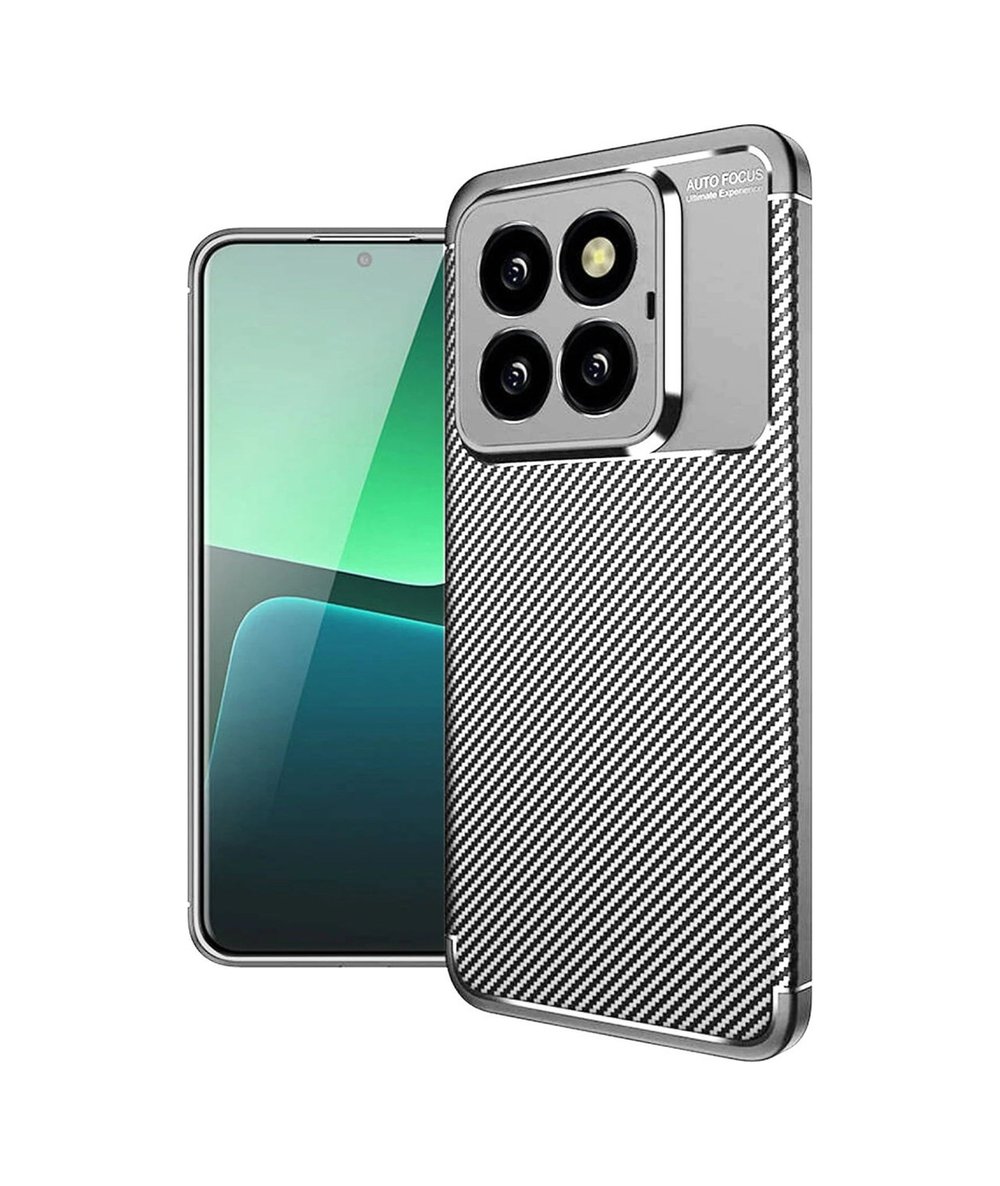 Xiaomi Mi 14t Pro Uyumlu Kılıf Auto Focus Karbon Kapak - Gri Belirtilmemiş