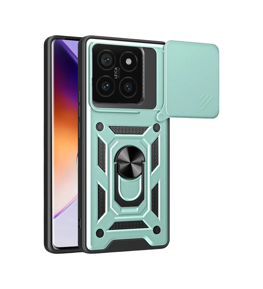 Xiaomi Mi 14t Pro Uyumlu Kılıf Pars Lens Yüzüklü Silikon - Yeşil Belirtilmemiş