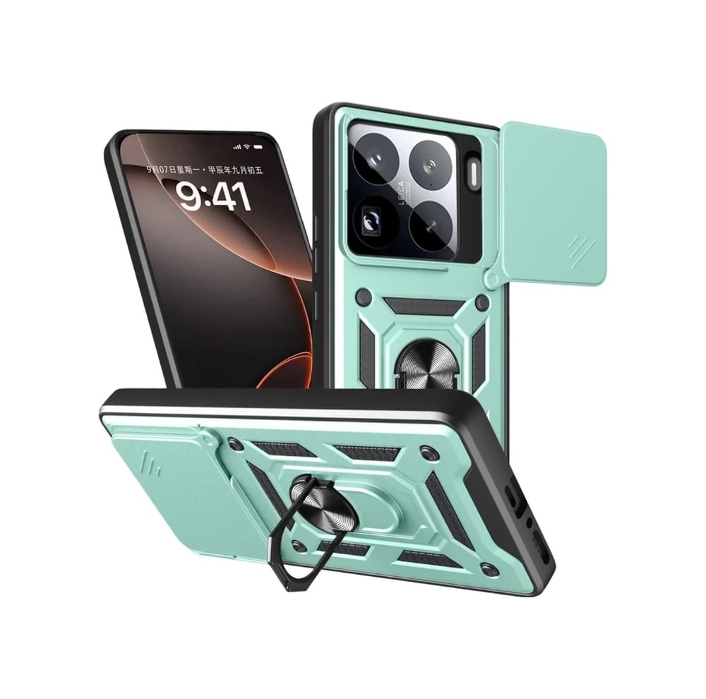 Xiaomi Mi 15 Pro Uyumlu Kılıf Pars Lens Yüzüklü Silikon - Yeşil Belirtilmemiş