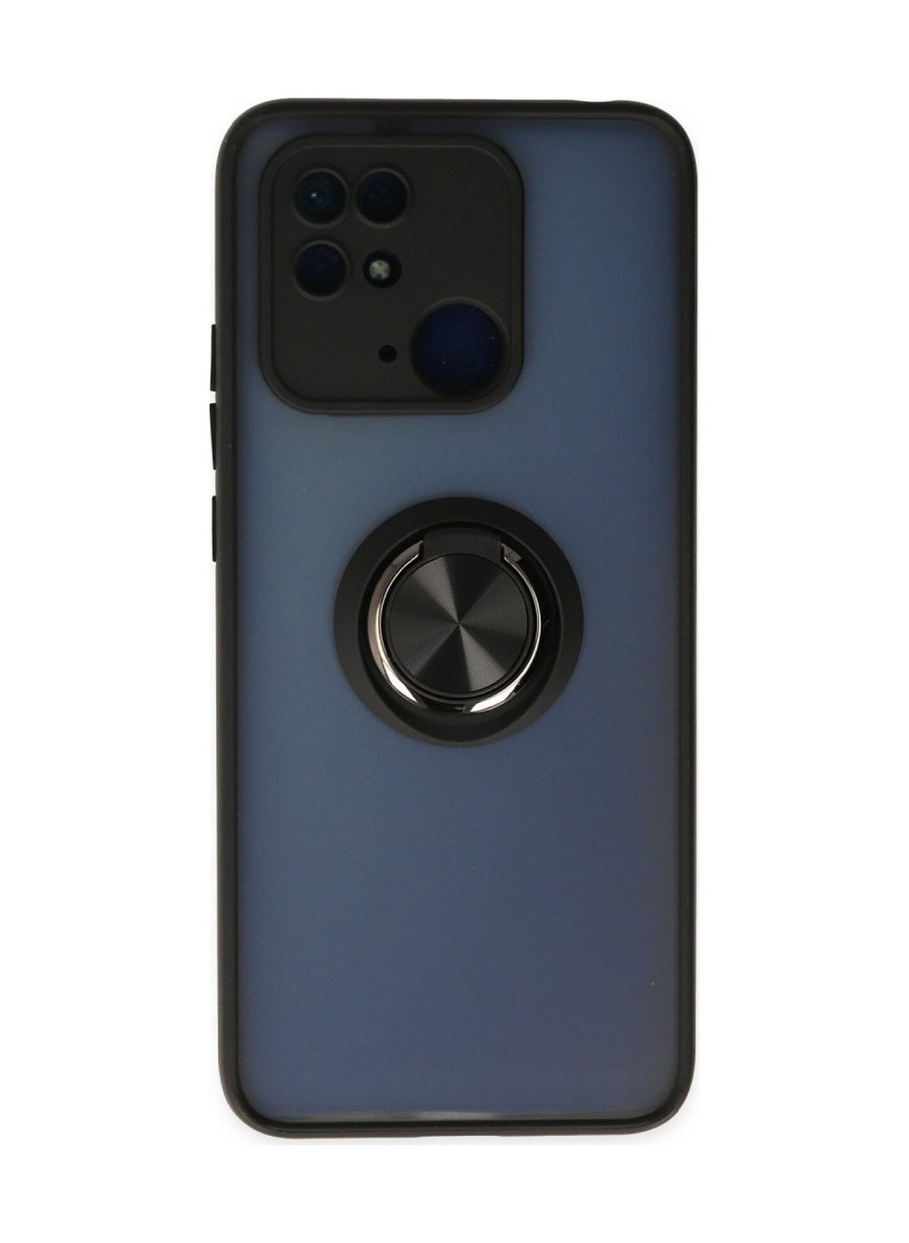 Xiaomi Poco C40 Uyumlu Kılıf Montreal Yüzüklü Silikon Kapak - Siyah Belirtilmemiş