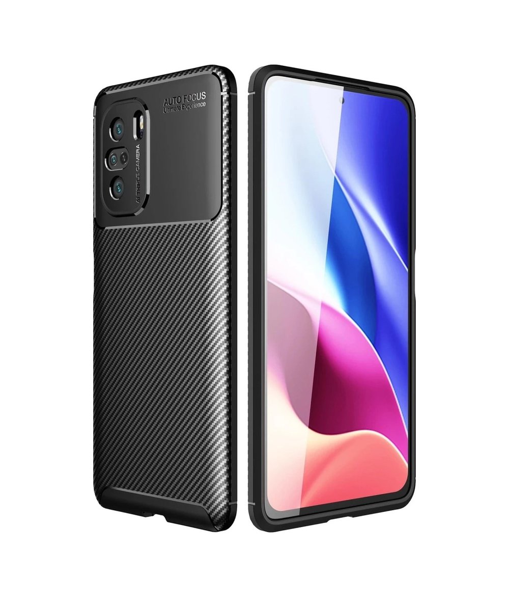 Xiaomi Poco F3 Uyumlu Kılıf Auto Focus Karbon Kapak - Siyah Belirtilmemiş
