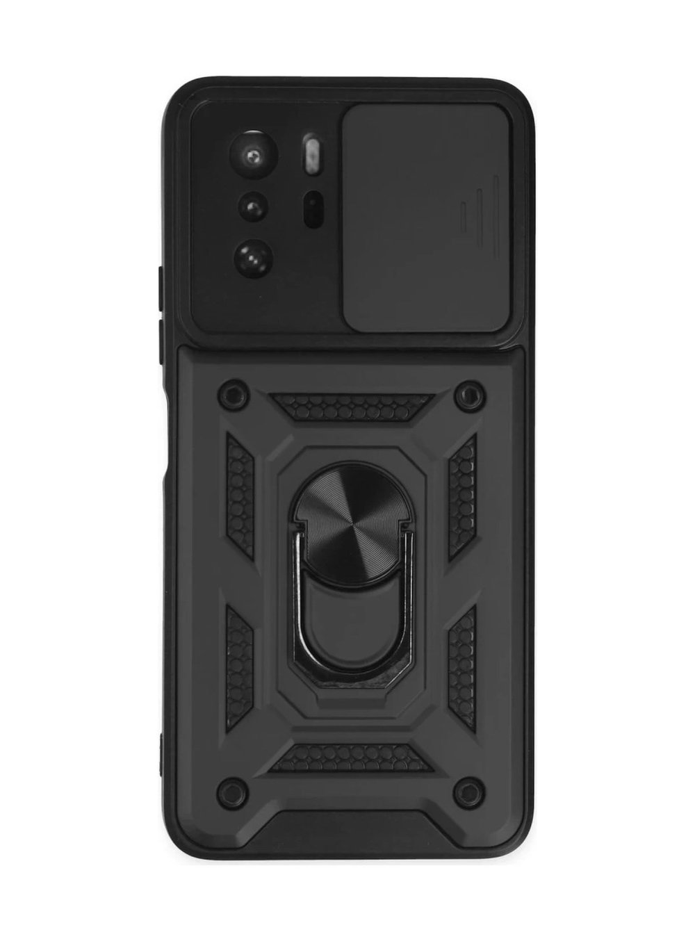 Xiaomi Poco X3 Gt Uyumlu Kılıf Pars Lens Yüzüklü Silikon - Siyah Belirtilmemiş