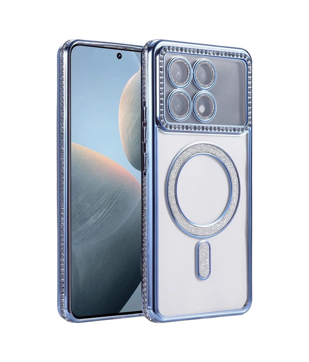 Xiaomi Poco X6 Pro Uyumlu Joke Simli Magneticsafe Kılıf - Mavi Belirtilmemiş