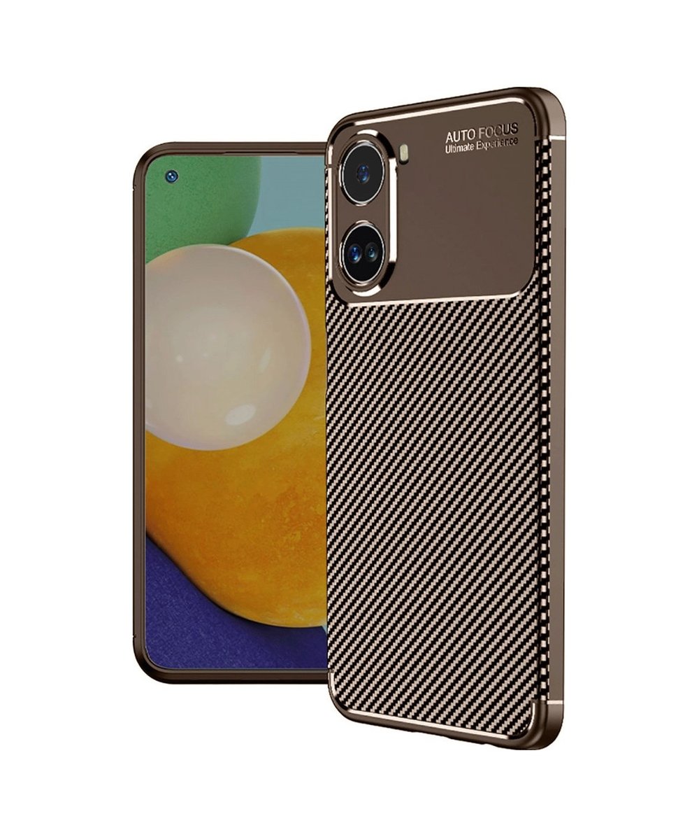 Xiaomi Poco X7 Pro Uyumlu Kılıf Auto Focus Karbon Kapak - Kahverengi Belirtilmemiş