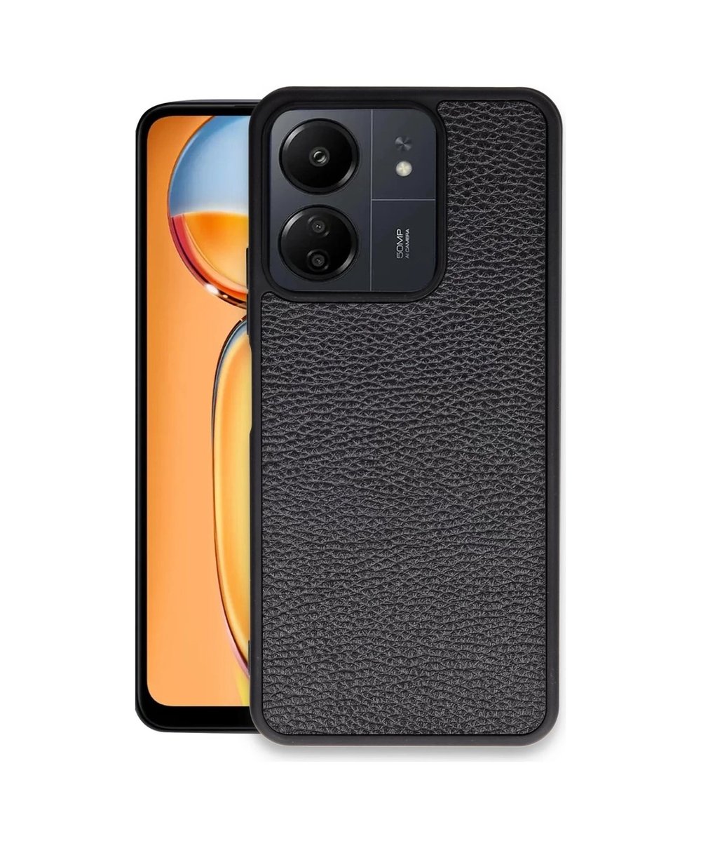Xiaomi Redmi 13c Uyumlu Kılıf Aras Deri Kapak - Siyah Belirtilmemiş