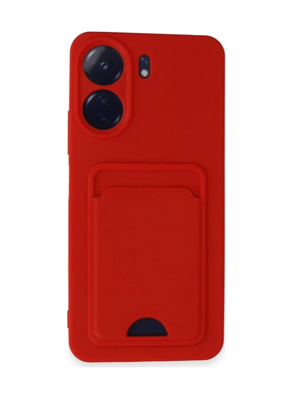 Xiaomi Redmi 13c Uyumlu Kılıf Kelvin Kartvizitli Silikon - Kırmızı Belirtilmemiş
