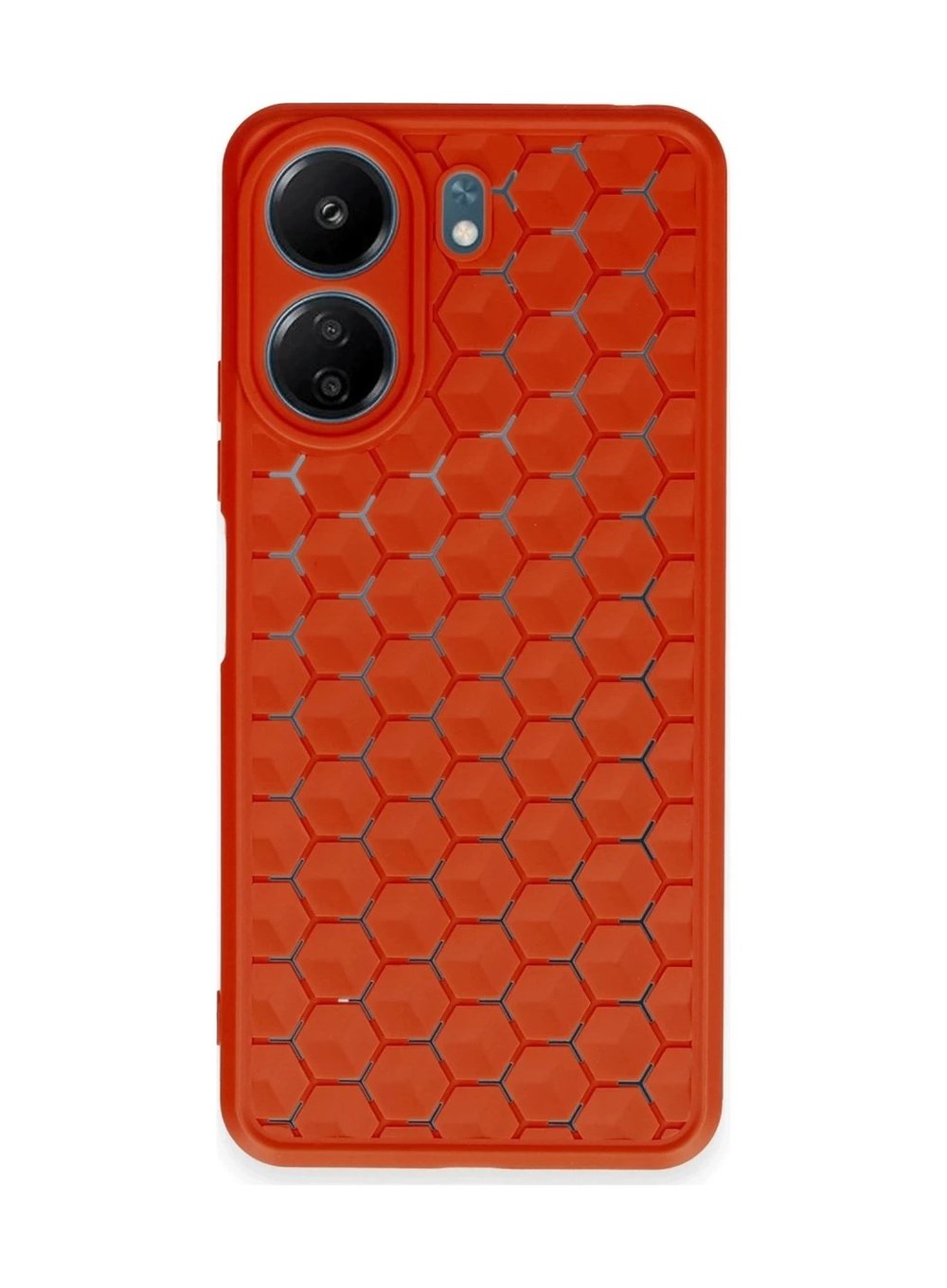 Xiaomi Redmi 13c Uyumlu Kılıf Petek Silikon Kapak - Kırmızı Belirtilmemiş