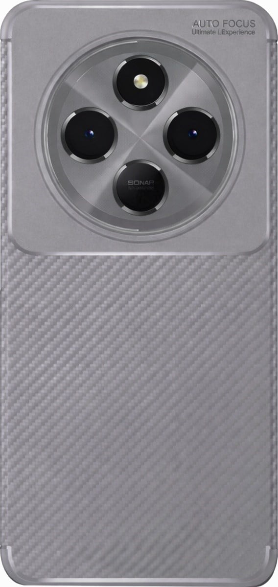 Xiaomi Redmi 14c Uyumlu Kılıf Auto Focus Karbon Kapak - Gri Belirtilmemiş