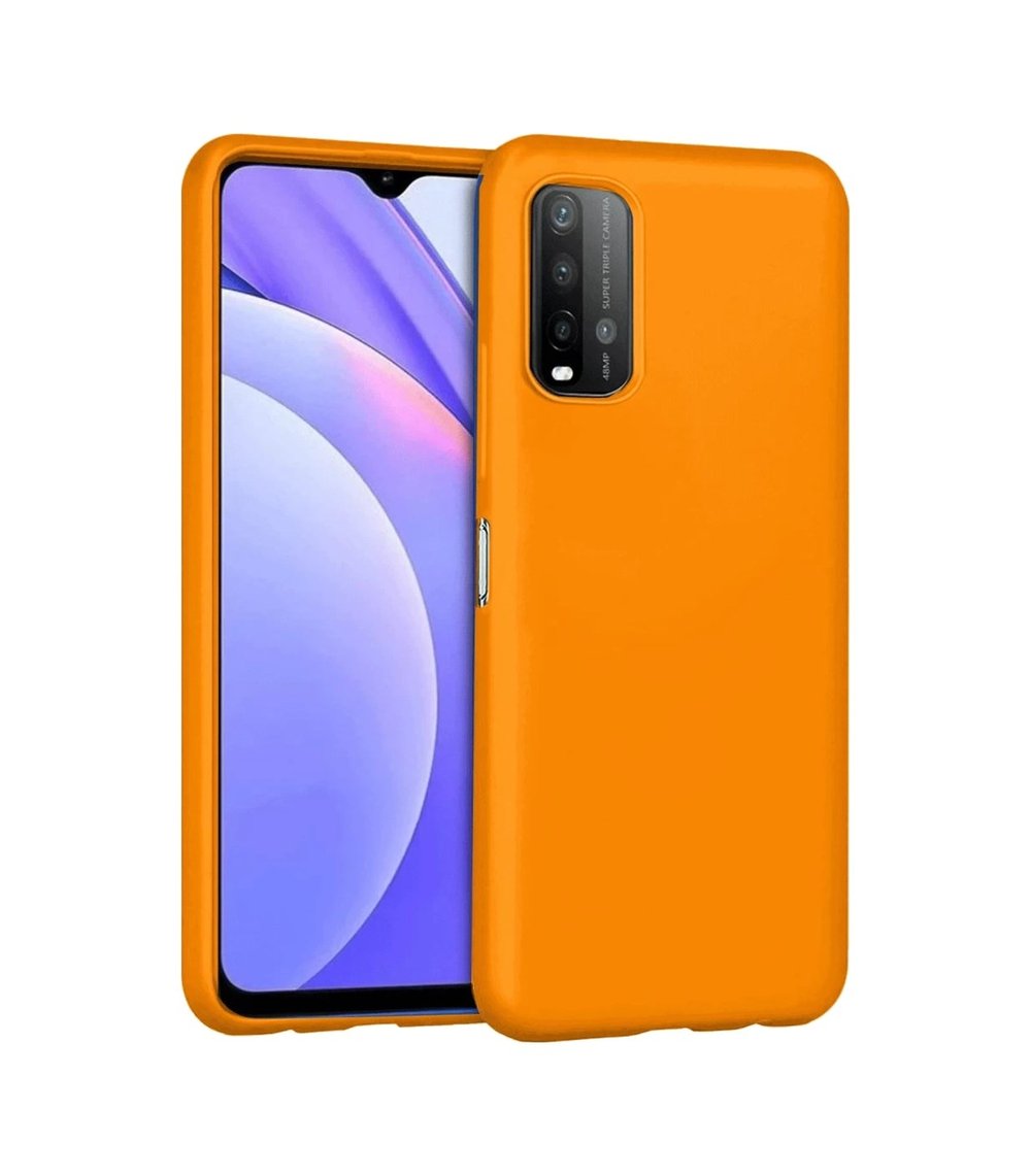 Xiaomi Redmi 9t Uyumlu Kılıf Nano İçi Kadife Silikon - Turuncu Belirtilmemiş