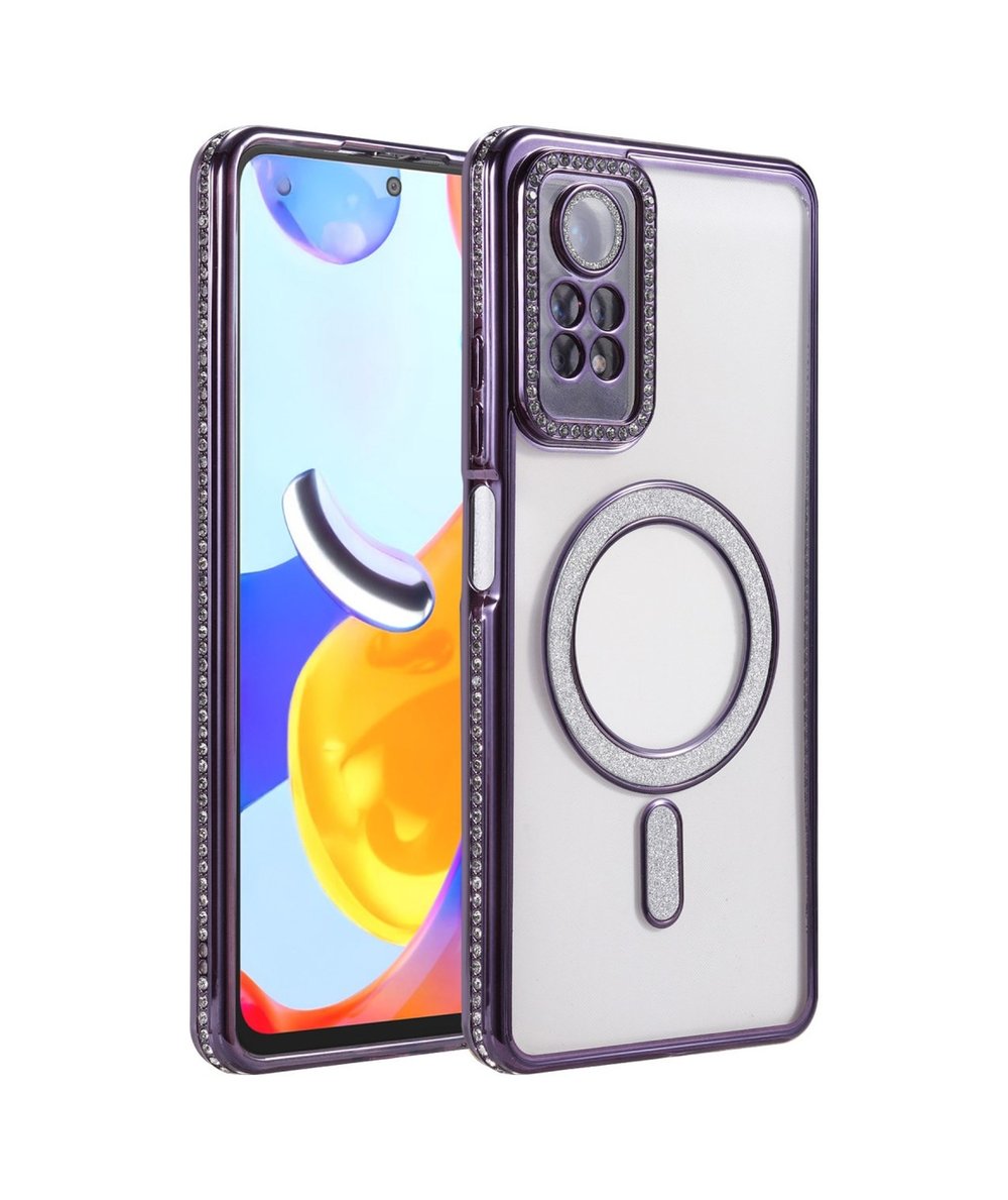 Xiaomi Redmi Note 12 Pro 4g Uyumlu Joke Simli Magneticsafe Kılıf - Derin Mor Belirtilmemiş