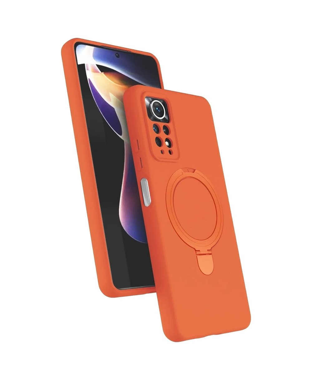 Xiaomi Redmi Note 12 Pro 4g Uyumlu Regal Magsafe Standlı Kapak - Turuncu Belirtilmemiş