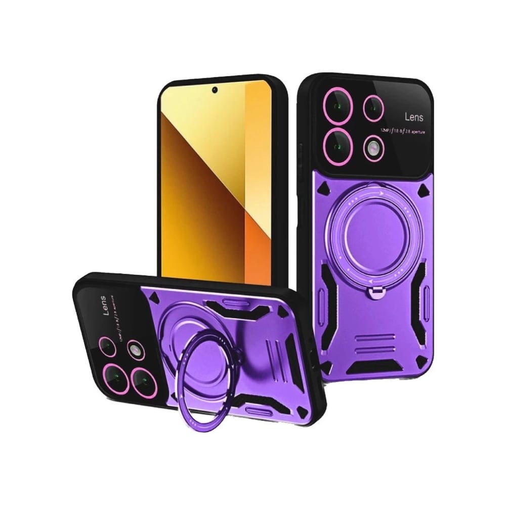 Xiaomi Redmi Note 13 4g Uyumlu Kılıf Joy Lens Standlı Kapak - Mor Belirtilmemiş