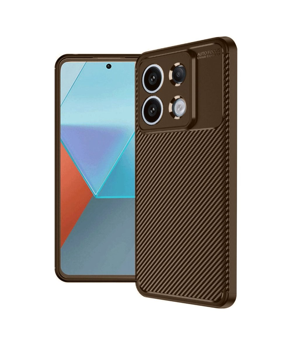 Xiaomi Redmi Note 13 Pro 4g Uyumlu Kılıf Auto Focus Karbon Kapak - Kahverengi Belirtilmemiş