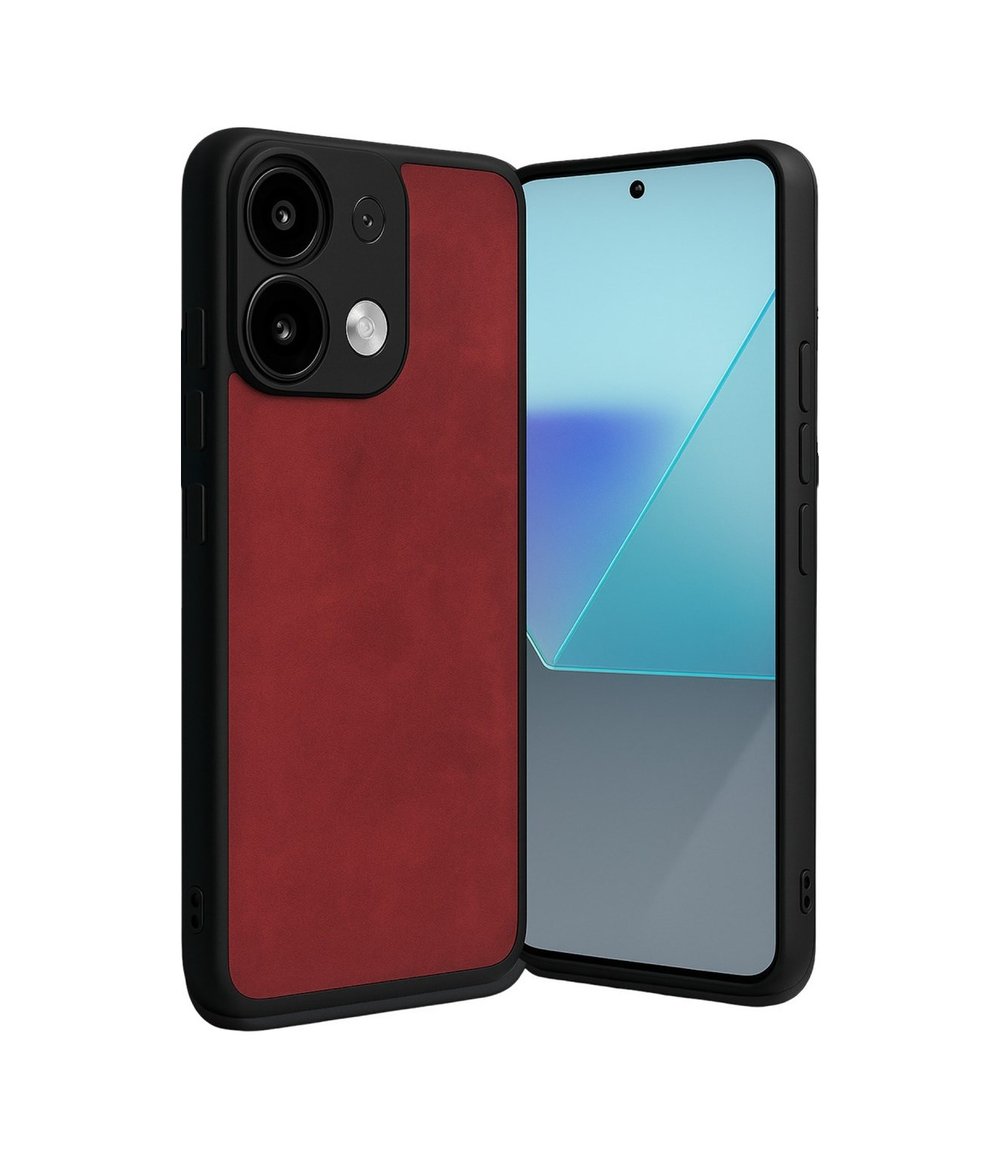 Xiaomi Redmi Note 13 Pro 4g Uyumlu Kılıf Aras Deri Kapak - Kırmızı Belirtilmemiş