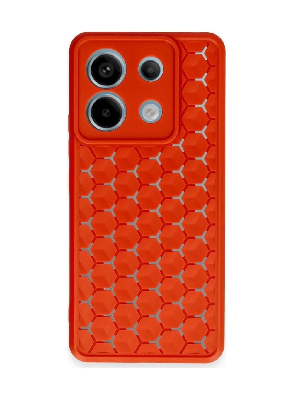 Xiaomi Redmi Note 13 Pro 5g Uyumlu Kılıf Petek Silikon Kapak - Kırmızı Belirtilmemiş