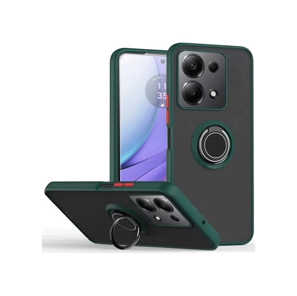 Xiaomi Redmi Note 13 Pro 5g Uyumlu Kılıf Montreal Yüzüklü Silikon Kapak - Yeşil Belirtilmemiş