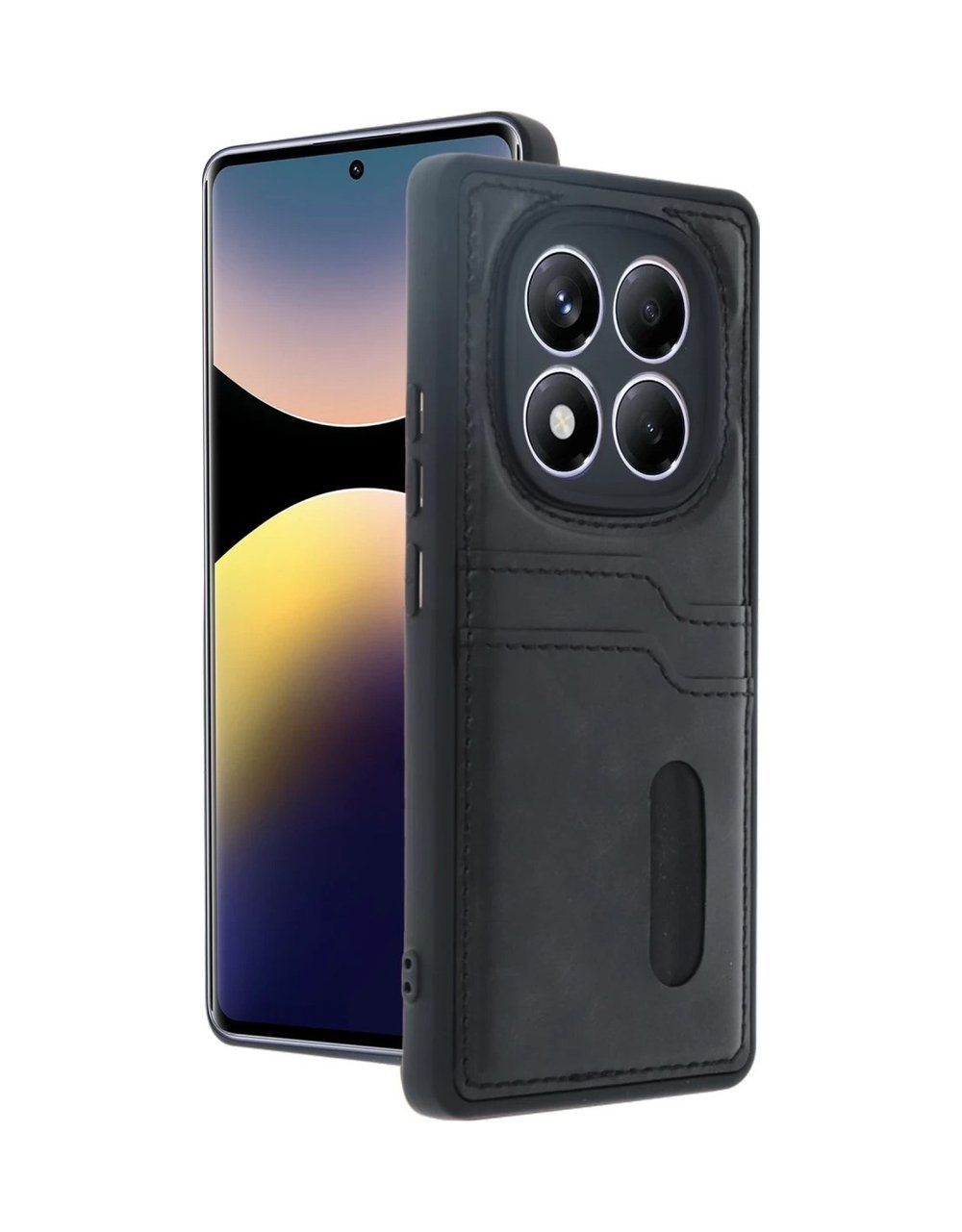 Xiaomi Redmi Note 14 Pro 5g Uyumlu Kılıf Sara Kartvizitli Deri Kılıf - Siyah Belirtilmemiş