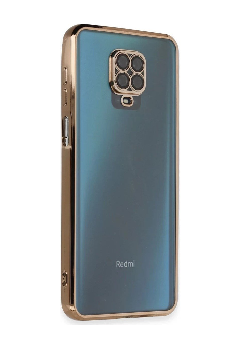Xiaomi Redmi Note 9 Pro Uyumlu Kılıf Lensli Silikon - Gold Belirtilmemiş