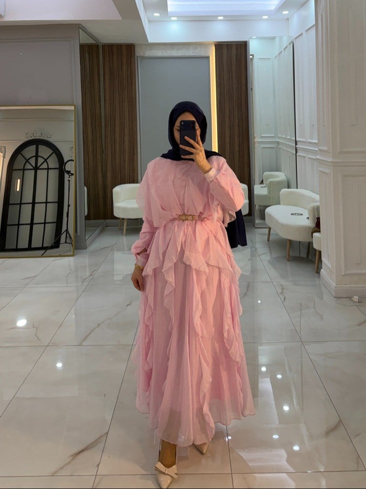 İthal Tasarım Elbise | Pembe
