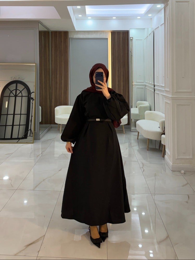 Poplin Elbise | Koyu Kahve