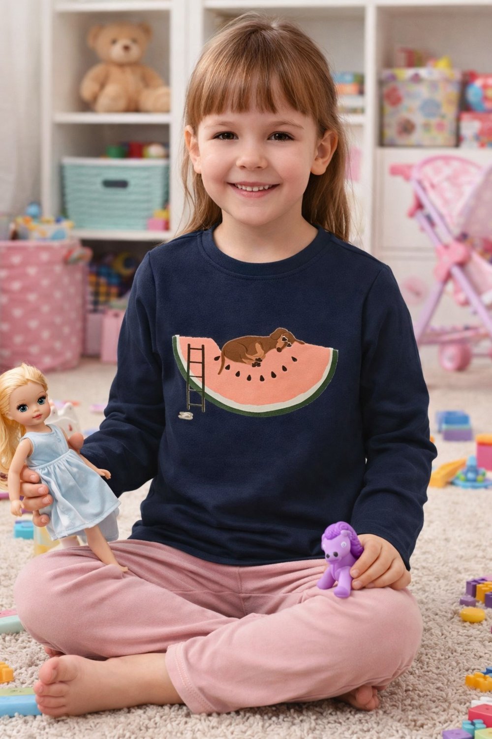 Basic Watermelon Lacivert Sweatshirt