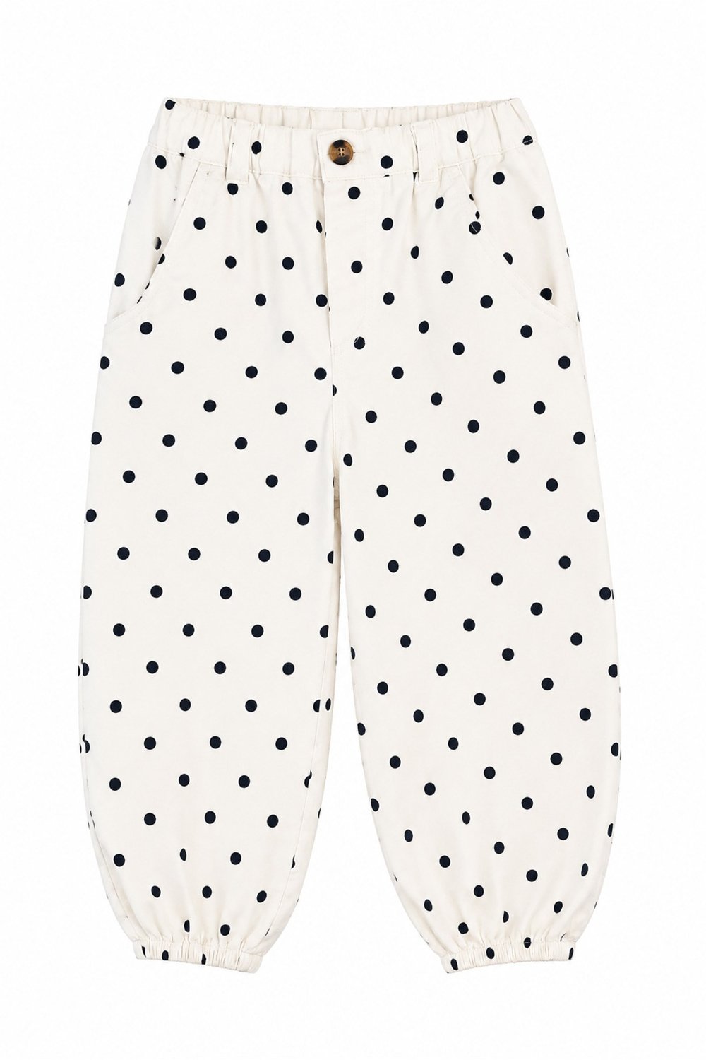 Milo+Sol Kız Çocuk Puantiyeli Balon Jean Pantolon %100 Pamuk Dokuma Denim