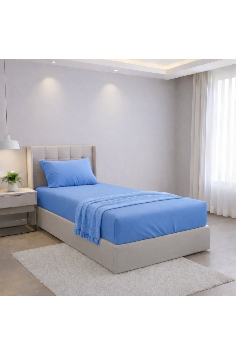 Pamuklu Tek kişilik lastik çarşaf 100x200 derinlik 25cm 1 adet yastık kılıfı
