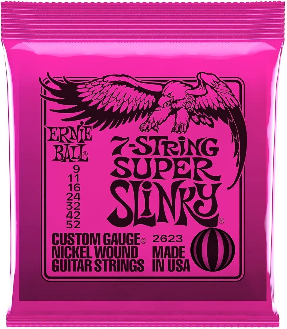 ERNIE BALL Super Slinky 9-52 7 Telli Nickel Wound Elektro Gitar Teli