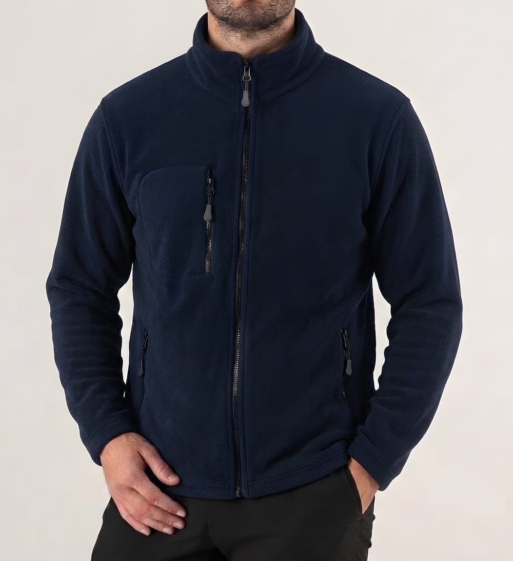 Lacivert Baskılı Polar Mont