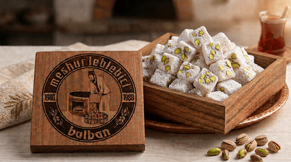 Çifte Kavrulmuş Antep Fıstıklı Mini Lokum