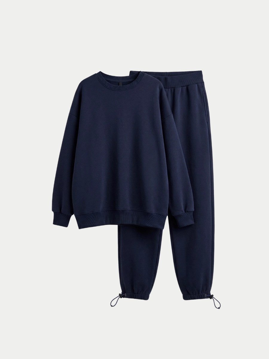 2Lİ KIŞLIK RİBANALI CEPLİ OVERSİZE PANTOLON TAKIM