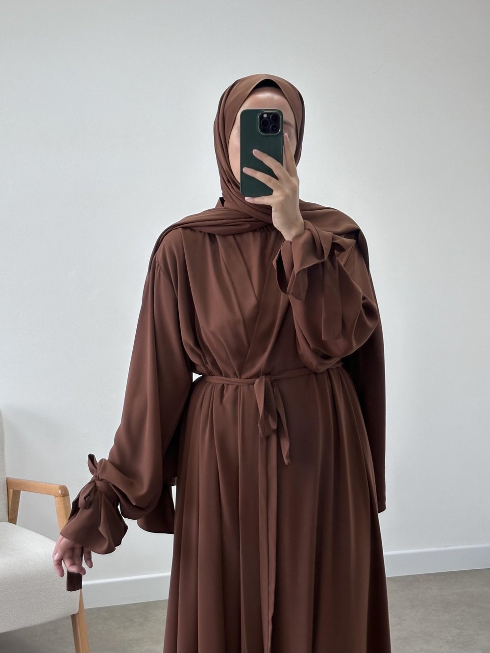2Lİ KOL UCU İPLİ ABAYA TAKIM / İÇLİKLİ