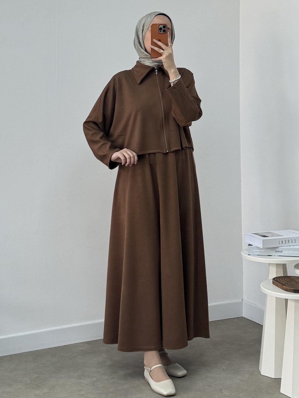 2Lİ OYSHO FERMUARLI CROP ETEK TAKIM