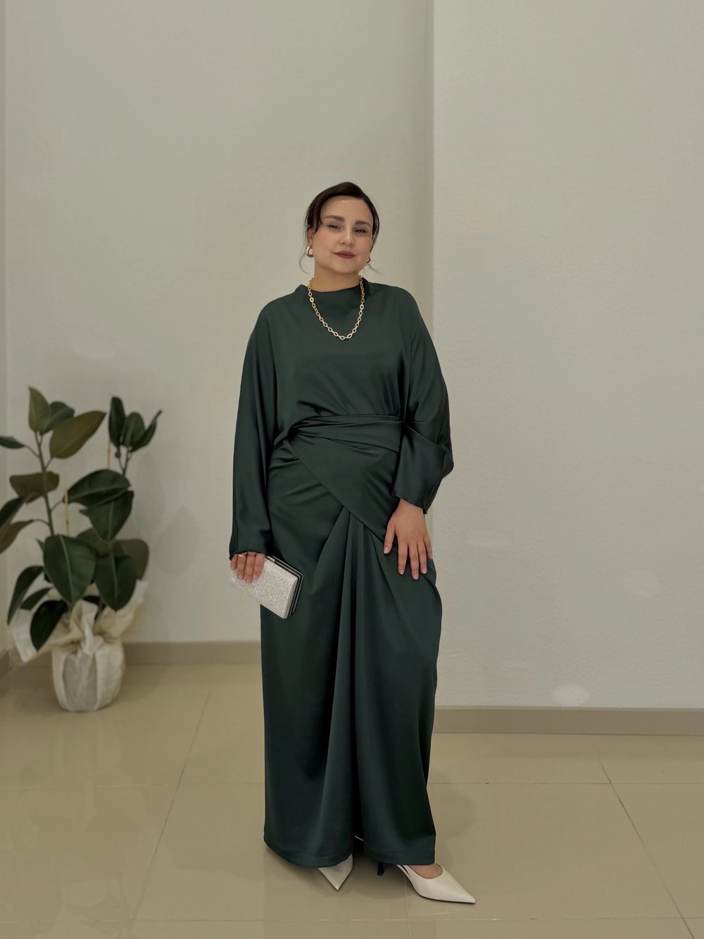 2’li ZARA SATEN ANVELOP BAĞLAMALI ABİYE TAKIM