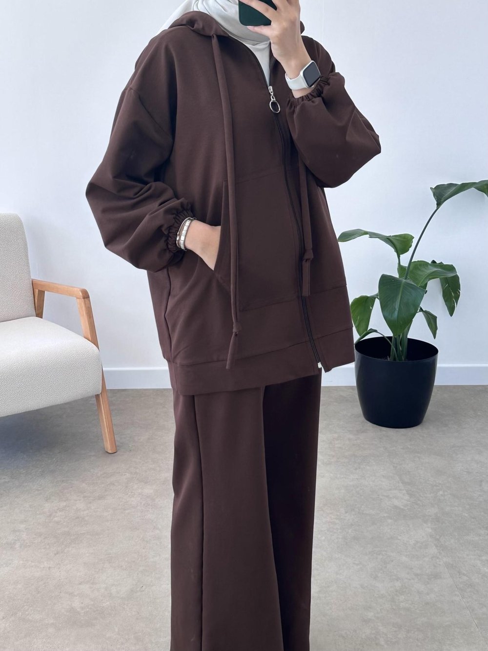 İKİ İP FERMUARLI SWEAT HIRKA