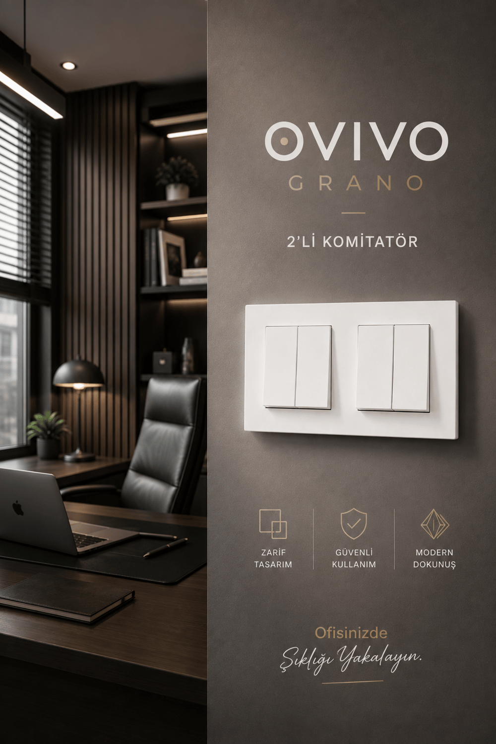 Ovivo Grano Beyaz 2'li Komütatör