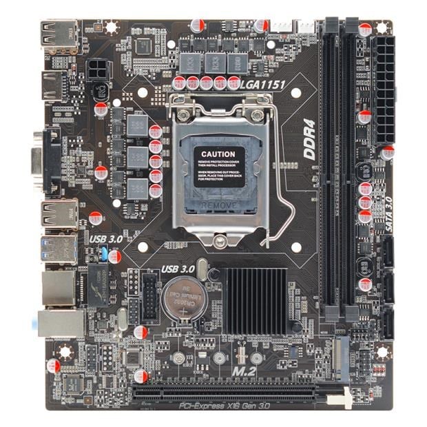AFOX IH310C-MA6-V4 2xDDR4 VGA+HDMI 1xGLAN 1x M.2 NVMe Gen3 1151Pin ANAKART